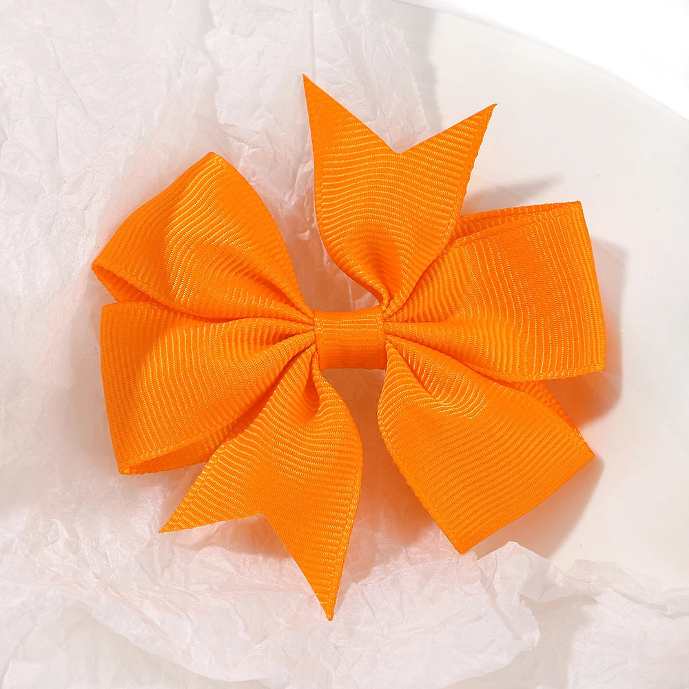 Vibrant Grosgrain Ribbon Hair Bow Clips for Girls - Colorful Hair Accessories for Kids