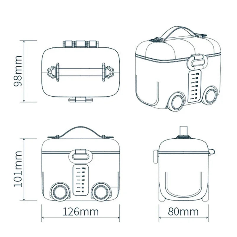 Multi-Compartment Baby Formula and Snack Dispenser for On-the-Go Feeding