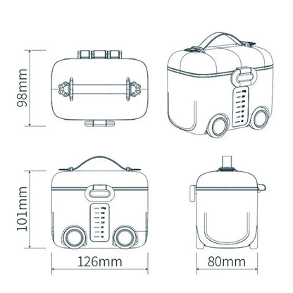 Multi-Compartment Baby Formula and Snack Dispenser for On-the-Go Feeding