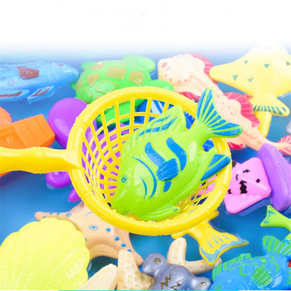 40-Piece Magnetic Fishing Toy Set for Kids with Inflatable Pool - Ideal Outdoor Summer Play Game for Ages 3-12