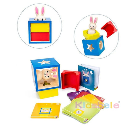 Wooden Magic Box Rabbit Animal Geometric Building Blocks Desktop Game Attractive Eye-catching For Indoor Baby Puzzle Toy