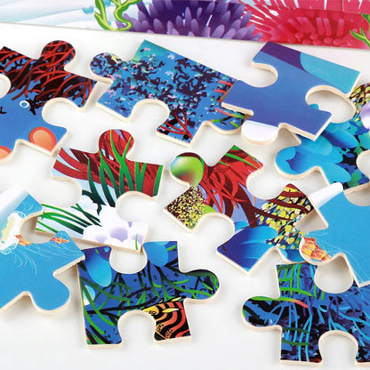 100-Piece Wooden Animal Jigsaw Puzzles - Farm and Dinosaur Themes for Early Education and Montessori Learning Toys for Kids