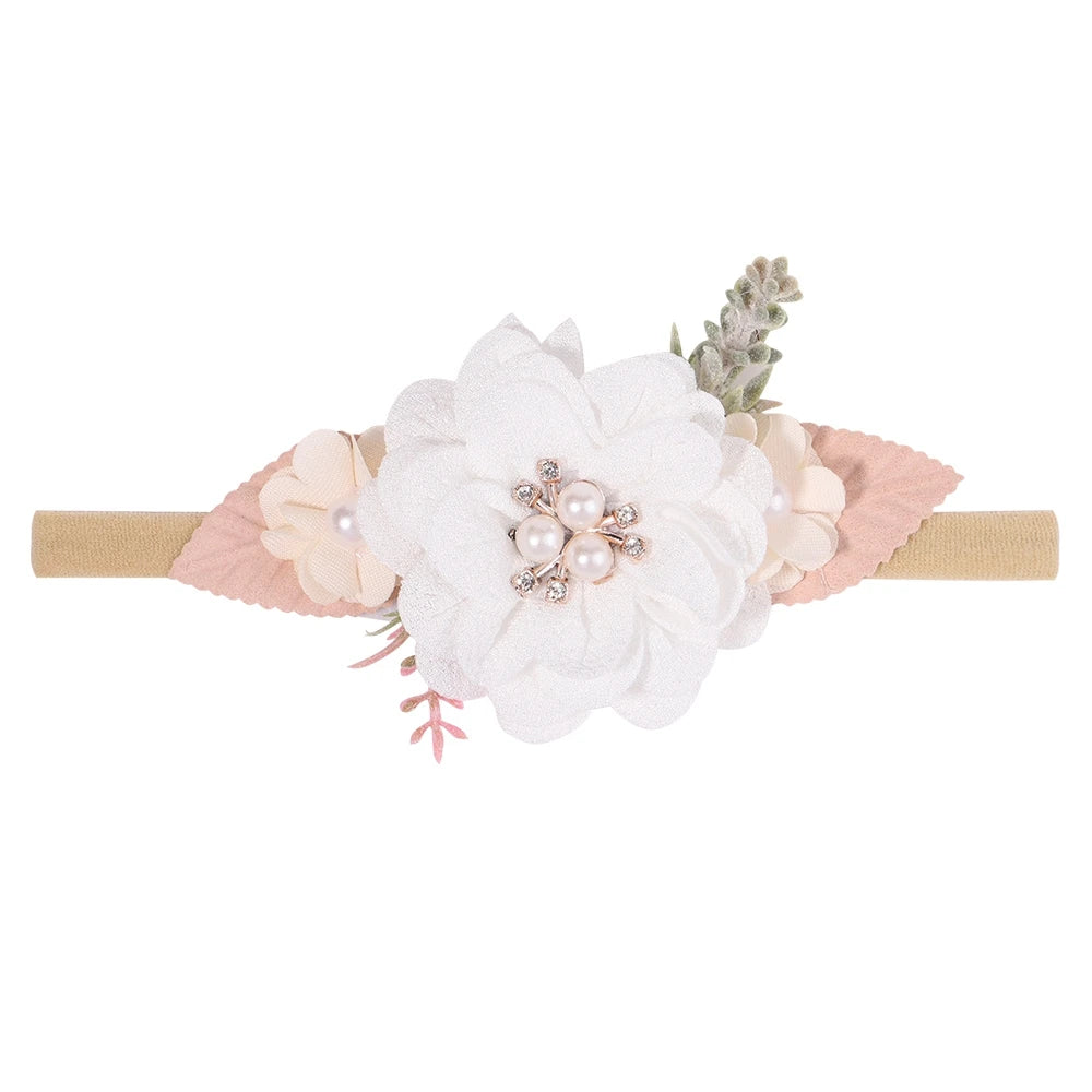 Vintage Floral Hairbands for Baby Girls - Handmade Cloth Headwear & Accessories for Special Occasions