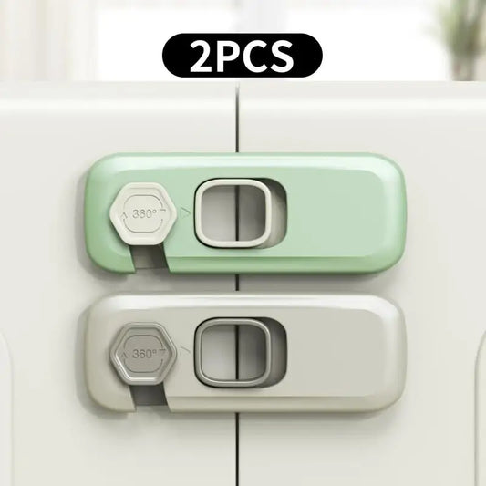 Baby Proofing Cabinet Lock Set - 1/2 PCS Safety Locks for Home Refrigerator, Drawers, and Doors - Anti-Pinch Hand Protection for Children