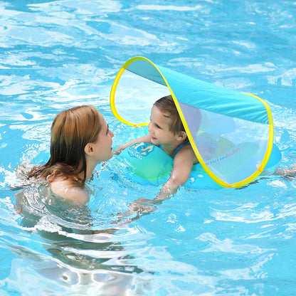 Inflatable Baby Swim Float with Sun Canopy - Safe and Fun Pool Ring for Infants and Toddlers