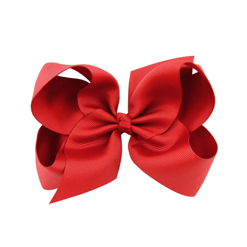 6-Inch Handmade Grosgrain Ribbon Hair Bows with Clips for Girls – Stylish Large Hairpins, Boutique Barrettes, and Kids' Accessories