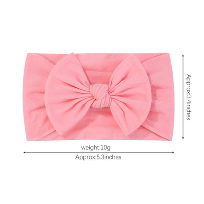 33-Color Soft Nylon Turban Headbands for Baby Girls - Ribbed Elastic Hair Accessories for Kids