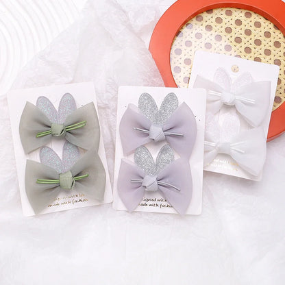 Adorable 2-Pack Mini Hair Bows for Girls - Soft Cotton Hair Clips and Barrettes