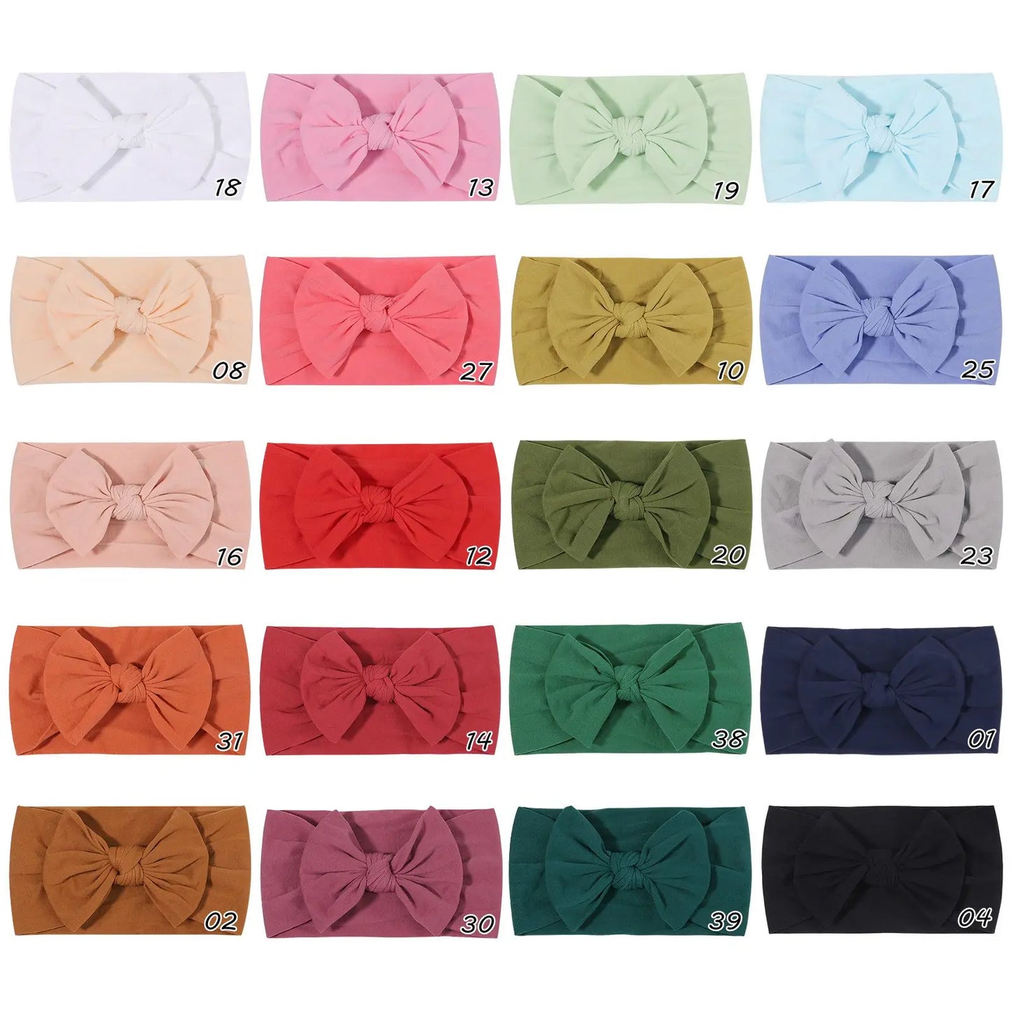 48-Color Bowknot Headband for Babies - Stylish Elastic Hair Accessory for Girls