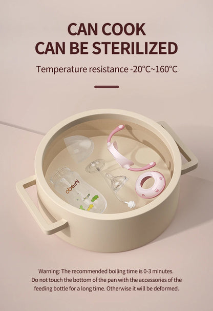 Oberni Silicone Baby Feeding Bottle with Anti-Colic Nipple and Weighted Straw Handle for Boys and Girls