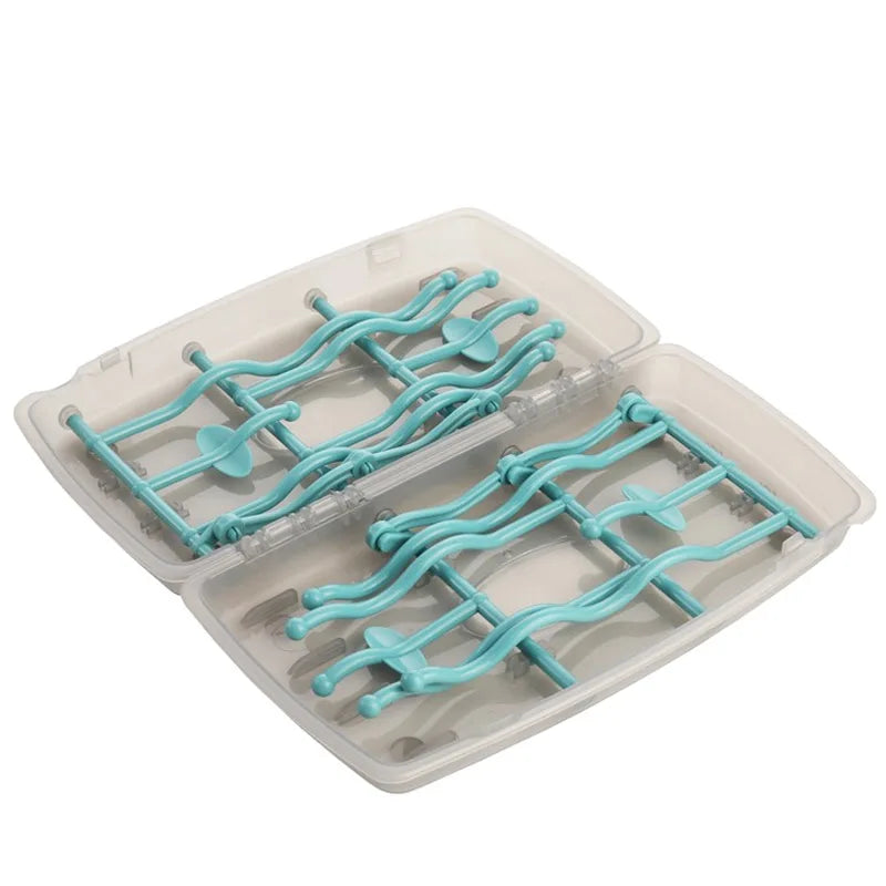Baby Feeding Essentials Double-Sided Drying Rack with Portable Nipple Shelf