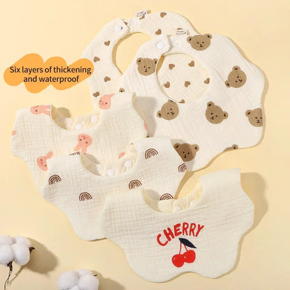 Adorable Ruffle Baby Bibs & Burp Cloths Set - Soft Feeding Accessories for Newborns in 3 Styles