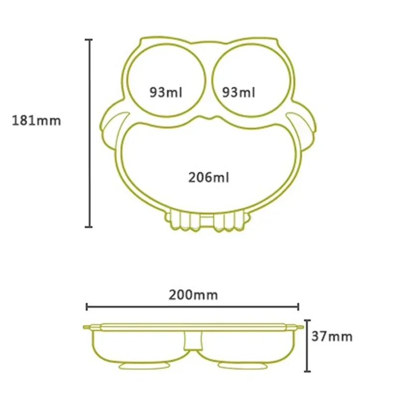 Adorable Owl Suction Plate for Toddlers – BPA Free Silicone Baby Feeding Dish