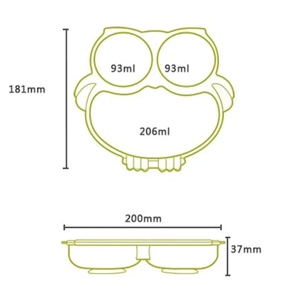 Adorable Owl Suction Plate for Toddlers – BPA Free Silicone Baby Feeding Dish
