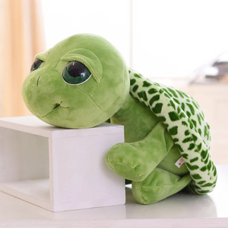20CM Adorable Green Big-Eyed Turtle Plush Toy - Perfect Birthday Gift for Kids
