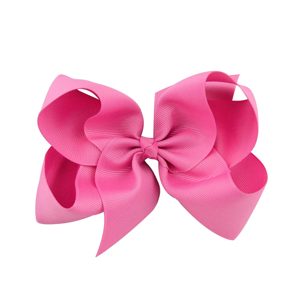 6-Inch Handmade Grosgrain Ribbon Hair Bows with Clips for Girls – Stylish Large Hairpins, Boutique Barrettes, and Kids' Accessories
