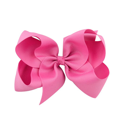 6-Inch Handmade Grosgrain Ribbon Hair Bows with Clips for Girls – Stylish Large Hairpins, Boutique Barrettes, and Kids' Accessories