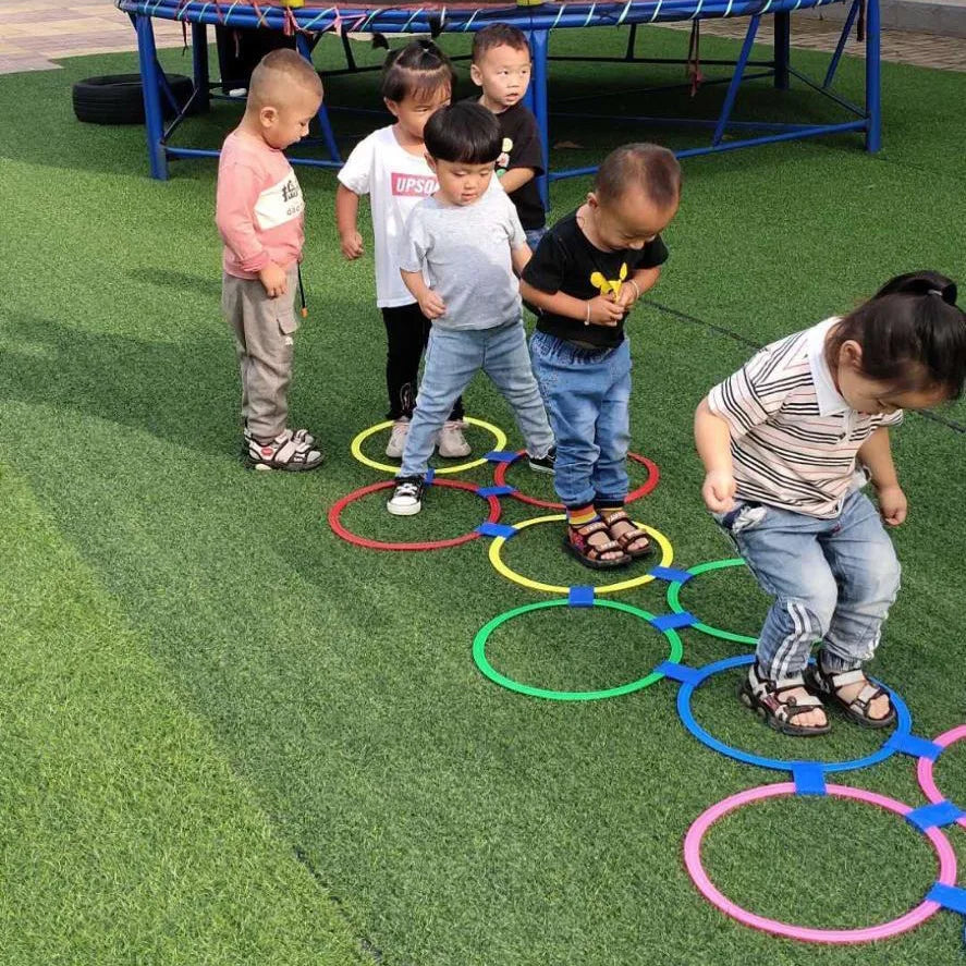 Outdoor Colorful Jumping Ring Set - Fun Physical Training Toys for Kids to Grow Taller!
