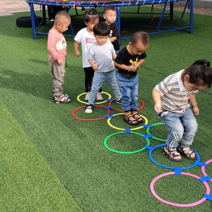 Outdoor Colorful Jumping Ring Set - Fun Physical Training Toys for Kids to Grow Taller!