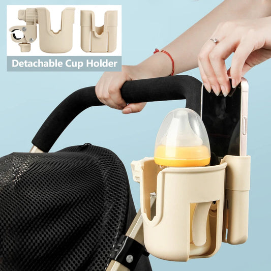 Stroller Companion: 2-in-1 Phone & Beverage Holder for Busy Parents