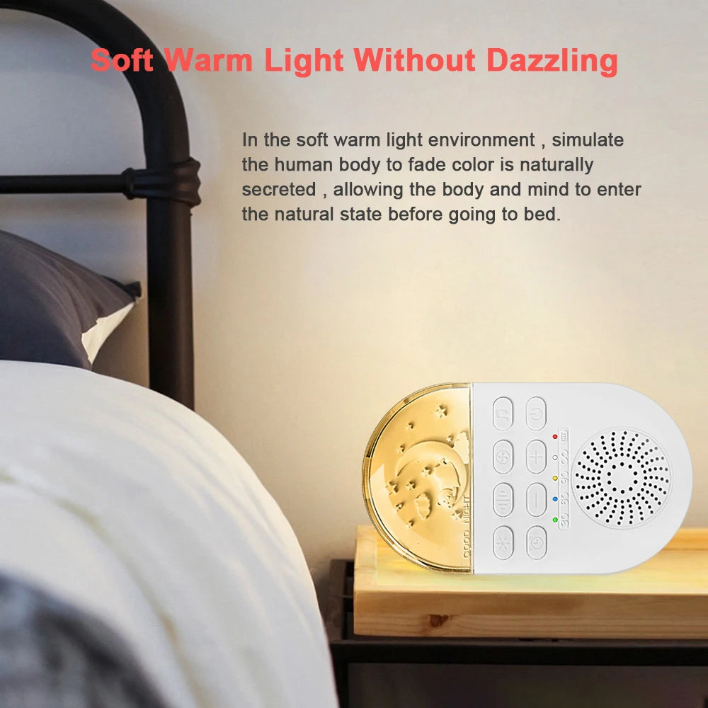 Portable Baby Soothing Sound Machine with 24 Natural Sounds and Gentle Breathing Light for Sleep and Relaxation