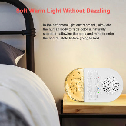 Portable Baby Soothing Sound Machine with 24 Natural Sounds and Gentle Breathing Light for Sleep and Relaxation