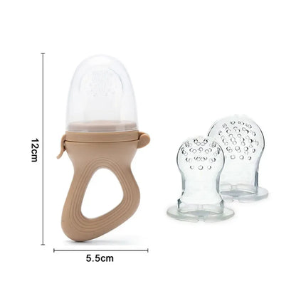 Silicone Teething Nibbler & Fresh Food Feeder with Protective Cover for Babies