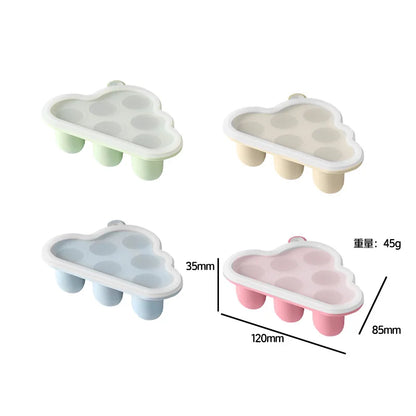 Food Grade Silicone Cloud Deign Ice Mold With Lid Silicone Ice Cube Tray Mold For Breastmilk Popsicle