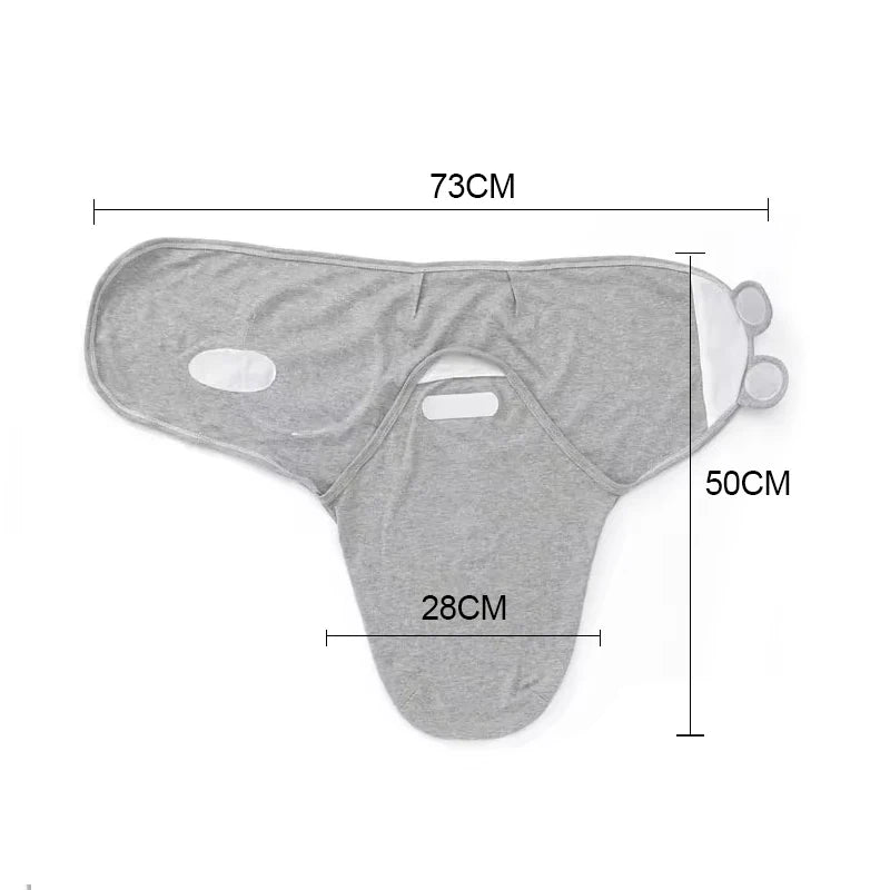 Baby Blanket Hat Set Cartoon Printed Cotton Newborn Swaddle Adjustable Infant Sleeping Swaddle Wraps All Seasons 0-6 Months
