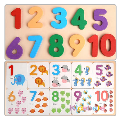 Wooden Maths Learning Letter Box with Counting Sticks Math Manipulatives Blocks Counting Rods Number Animals Shape Matching Card