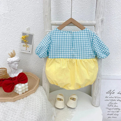 Adorable 2-Piece Summer Newborn Princess Jumpsuit with Matching Headband for Baby Girls