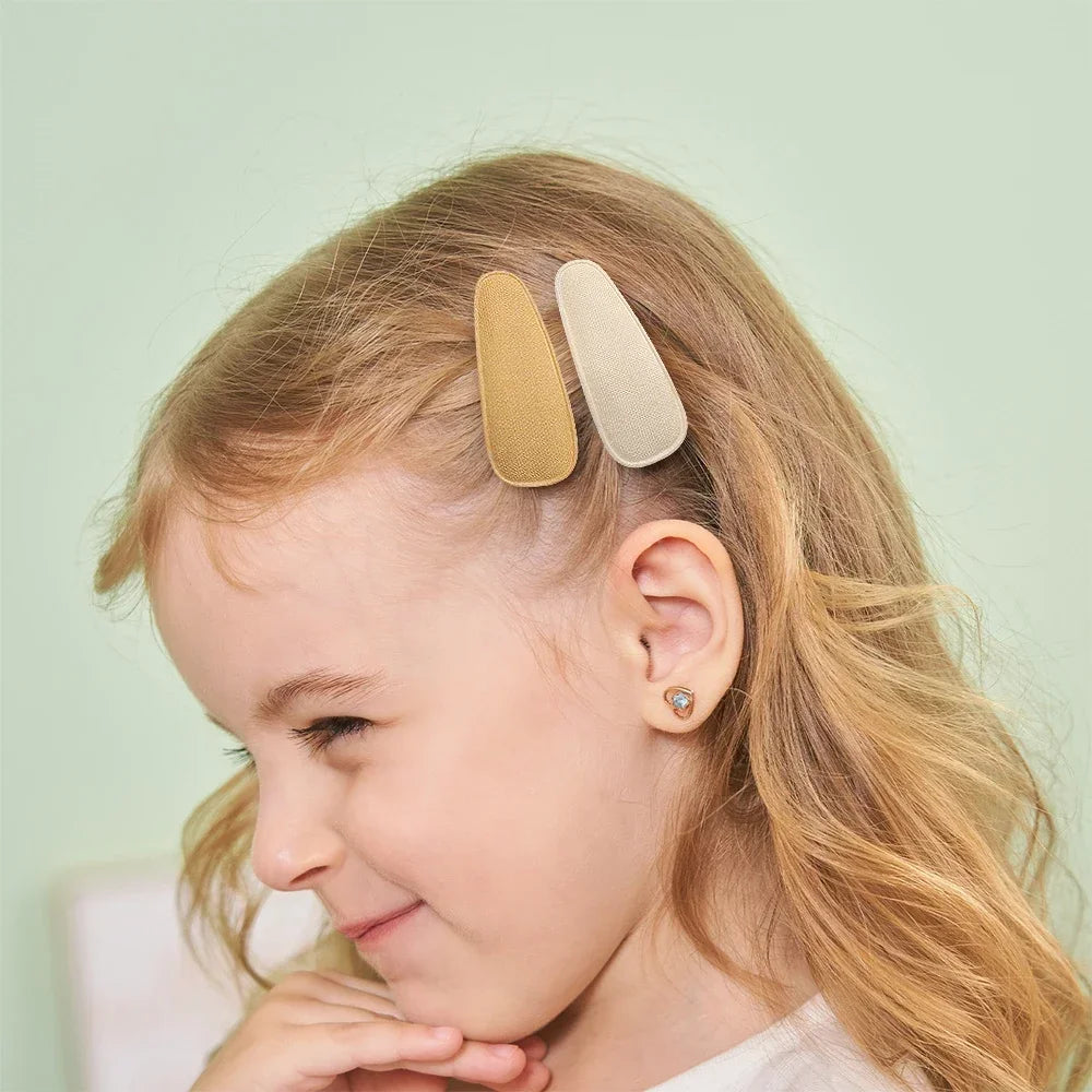 Set of 2 Adorable Waterdrop Shape Hair Clips in Solid Colors for Girls - Fun and Stylish Hair Accessories for Kids