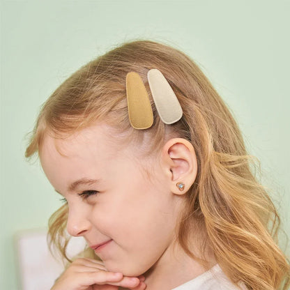 Set of 2 Adorable Waterdrop Shape Hair Clips in Solid Colors for Girls - Fun and Stylish Hair Accessories for Kids