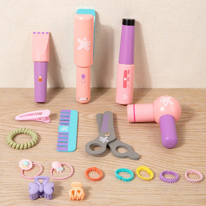 Wooden Pretend Play Toy Makeup Kit Cosmetic Bag Doctor Imitation Game Tool Set Toys for Girls and Boys Interest Development Gift