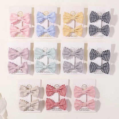 Adorable 2-Pack Mini Hair Bows for Girls - Soft Cotton Hair Clips and Barrettes