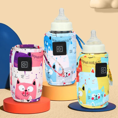 Baby Bottle USB Warmer & Insulated Travel Stroller Bag