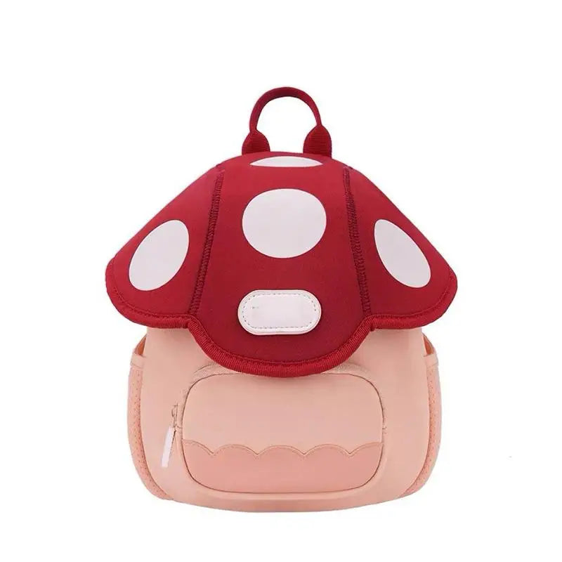 Adorable Mushroom-Themed Kids Backpack for Kindergarten - Cute Zipper Bag for Boys and Girls, Perfect for Travel and Snacks