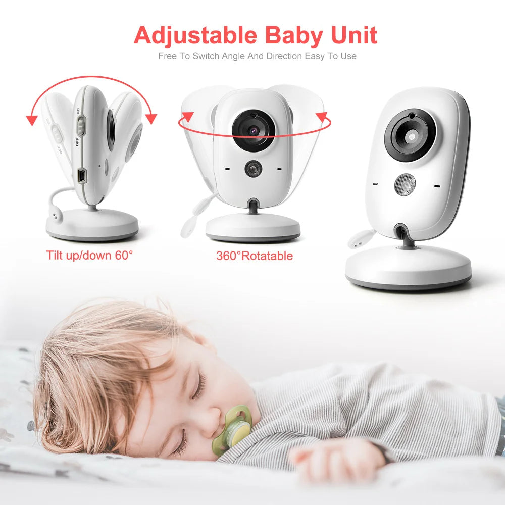 Wireless Video Baby Monitor with 3.2-Inch LCD, Two-Way Audio, Night Vision & Temperature Monitoring
