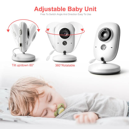 Wireless Video Baby Monitor with 3.2-Inch LCD, Two-Way Audio, Night Vision & Temperature Monitoring