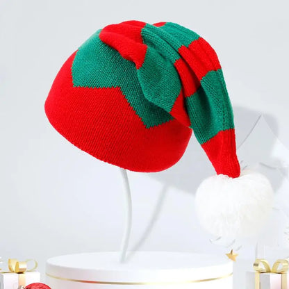 Parent-Child Christmas Hat Big Pompom Mother Kids Knit Beanie Cap Winter Warm Infant Bonnet Girls Boy Xmas Gift Baby Accessories