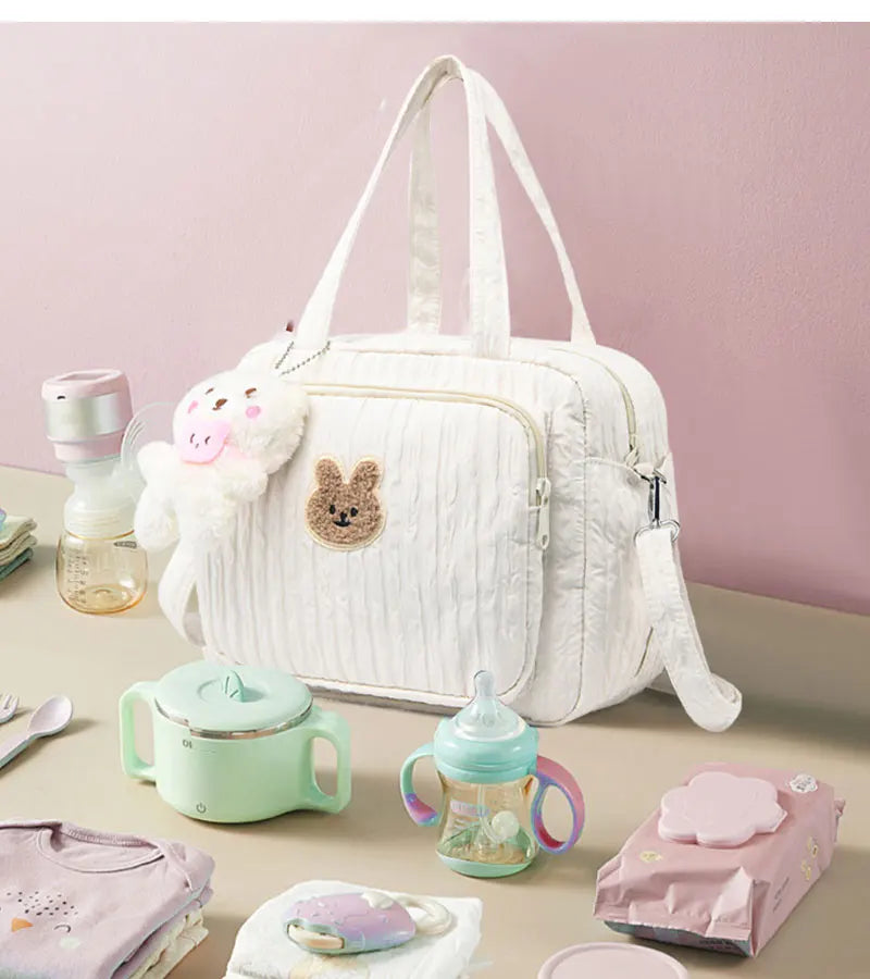 Adorable Bunny-Themed Maternity Diaper Bag - Versatile Lightweight Travel Handbag for Moms and Babies