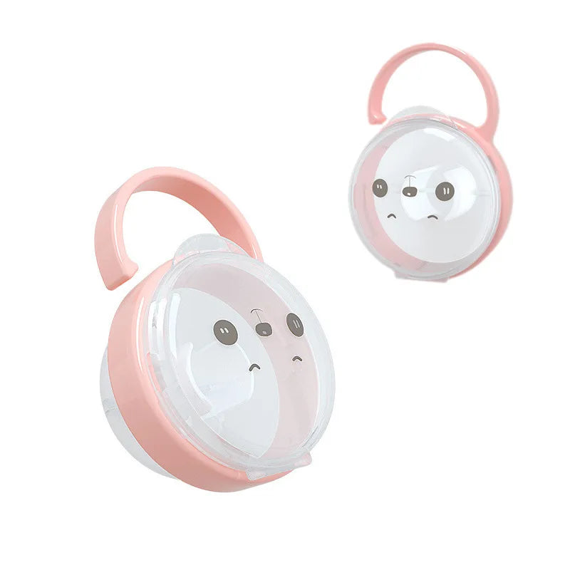 Cartoon-Themed Portable Pacifier Storage Case for Babies - Travel-Friendly Soother Holder