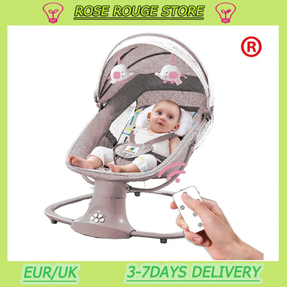 Electric Baby Rocking Chair Cradle Swing – Cozy & Safe Chair for Newborns with Music and Vibration Features