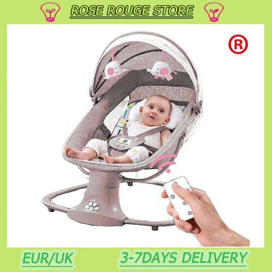Electric Baby Rocking Chair Cradle Swing – Cozy & Safe Chair for Newborns with Music and Vibration Features