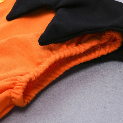 Toddler Halloween Devil Striped Jumpsuit & Hat 3-Piece Costume Set - Bat, Vampire, Pumpkin Designs