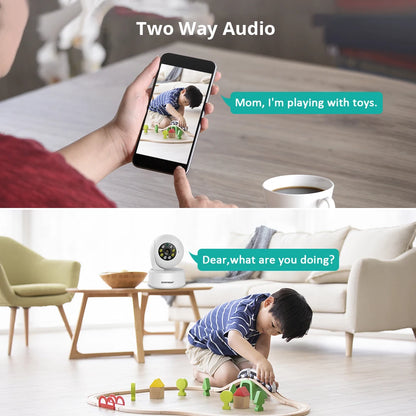 BOAVISION 4MP HD Wifi PTZ Security Camera with AI Human Tracking, Two-Way Audio, and Color Night Vision for Smart Home Surveillance