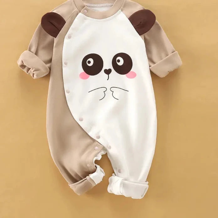 Adorable 2023 Spring Cartoon Print Long Sleeve Rompers for Newborn Baby Boys and Girls - Toddler Playsuit with O-Neck Design