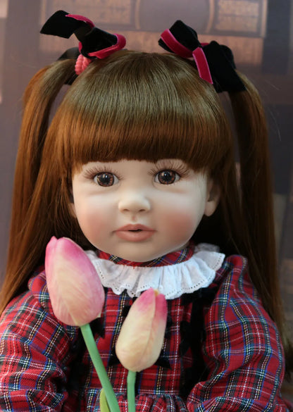 60cm Realistic Cloth Body Reborn Doll - Soft Vinyl Long-Haired Girl Betty Princess Baby Gift