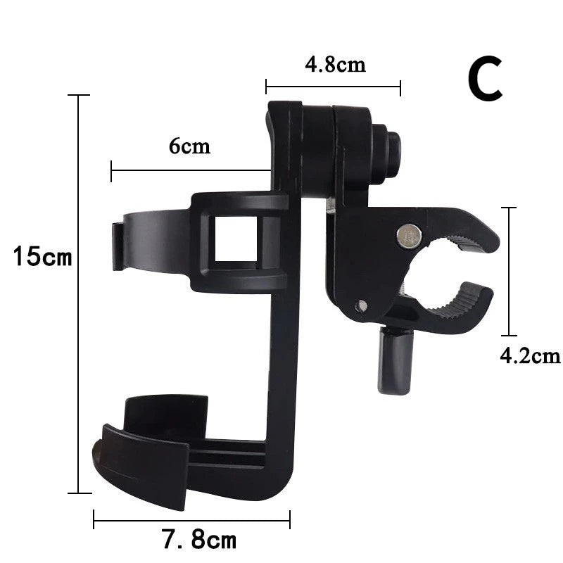 Universal 360-Degree Rotating Cup Holder for Baby Strollers and Prams