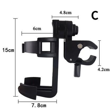 Universal 360-Degree Rotating Cup Holder for Baby Strollers and Prams